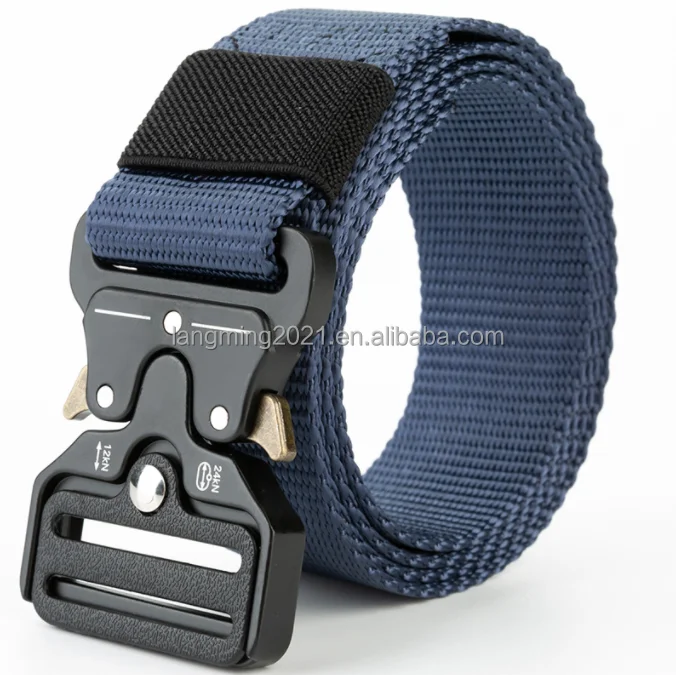 Wholesale men belt Braided Fabric Elastic Woven Outdoor Man Woven Canvas Belt Custom Logo Quick Release  Buckle