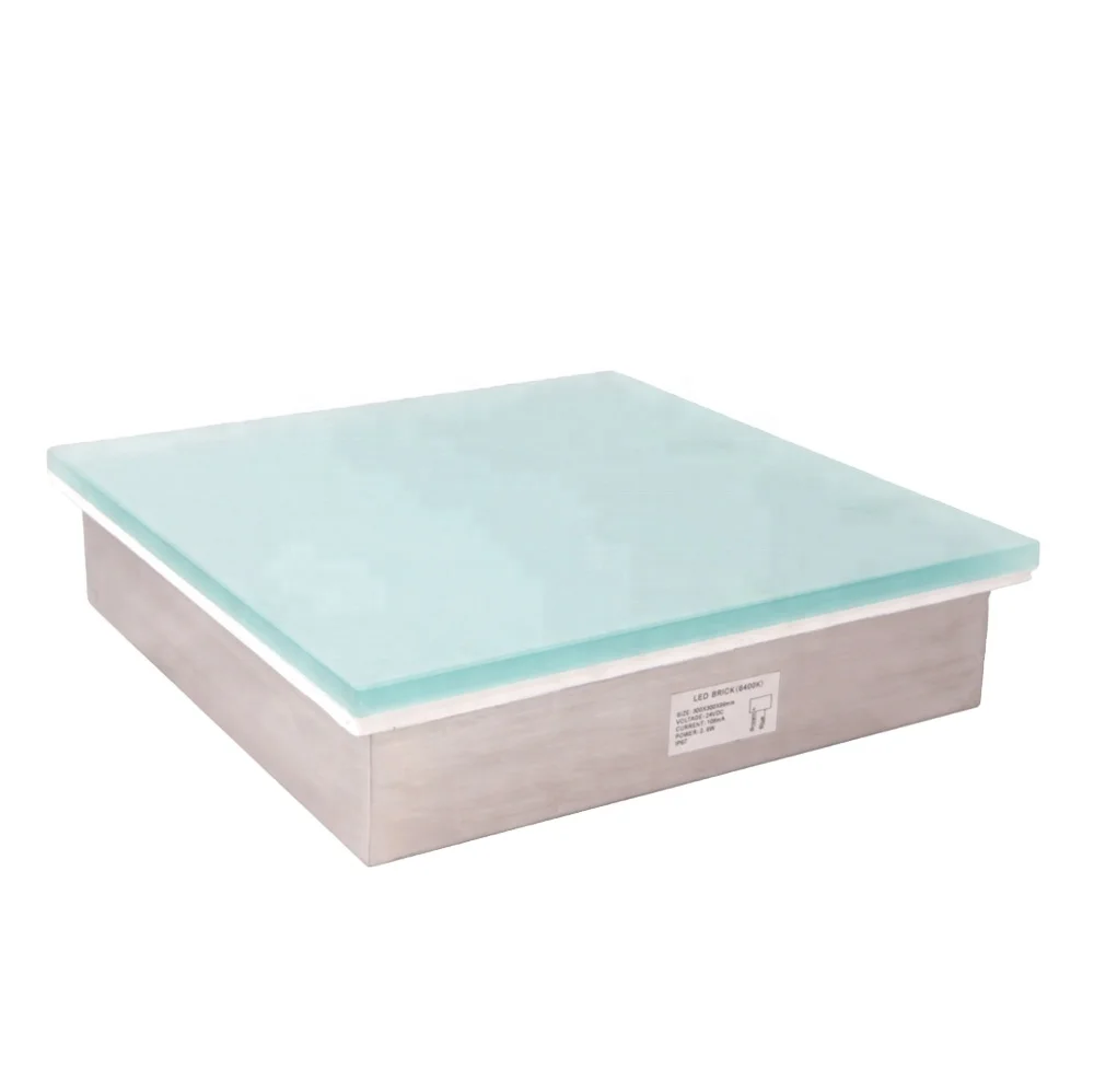 
Outdoor 12mm toughened float glass mosaic+Stainless Steel 304 housing ip67 RGB floor brick 12v 24v recessed led tile light 