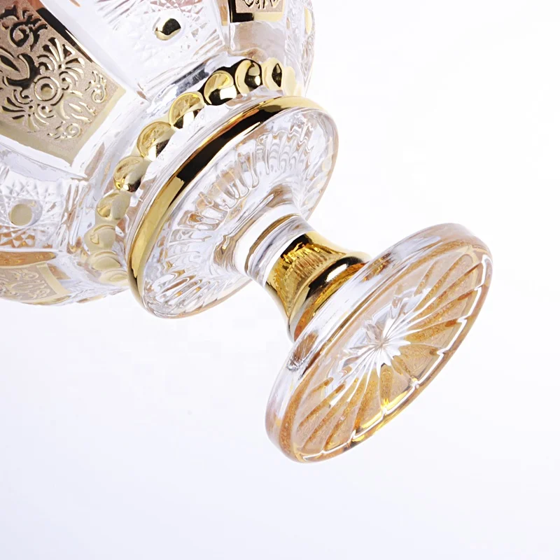 Jinghuang, богемная коллекция, украшение для дома, подарок, 5,23 дюйма, стеклянная чаша для фруктов с золотым декором