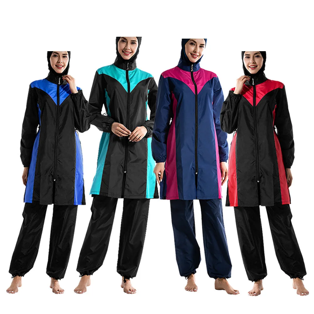 2022 Solid Swimwear Bathing Suits Muslims Swimming Costumes Muslim Swimsuit For Women