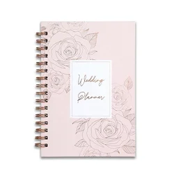 Custom Printing Luxury Spiral A5 Girl Pink Rose Gold Journal Wedding Planner And Notebooks with Gift Box Set Manufacturers