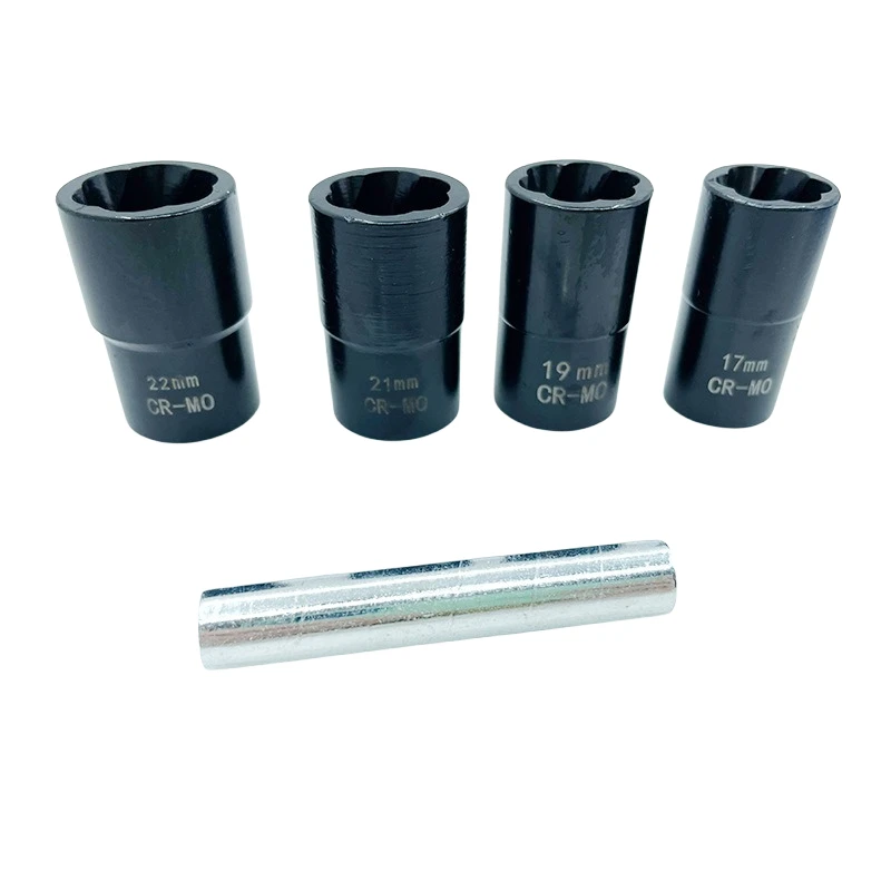 5PCS Damaged Bolt Nut Screw Remover Extractor Set Nut Removal Socket Tool with Box