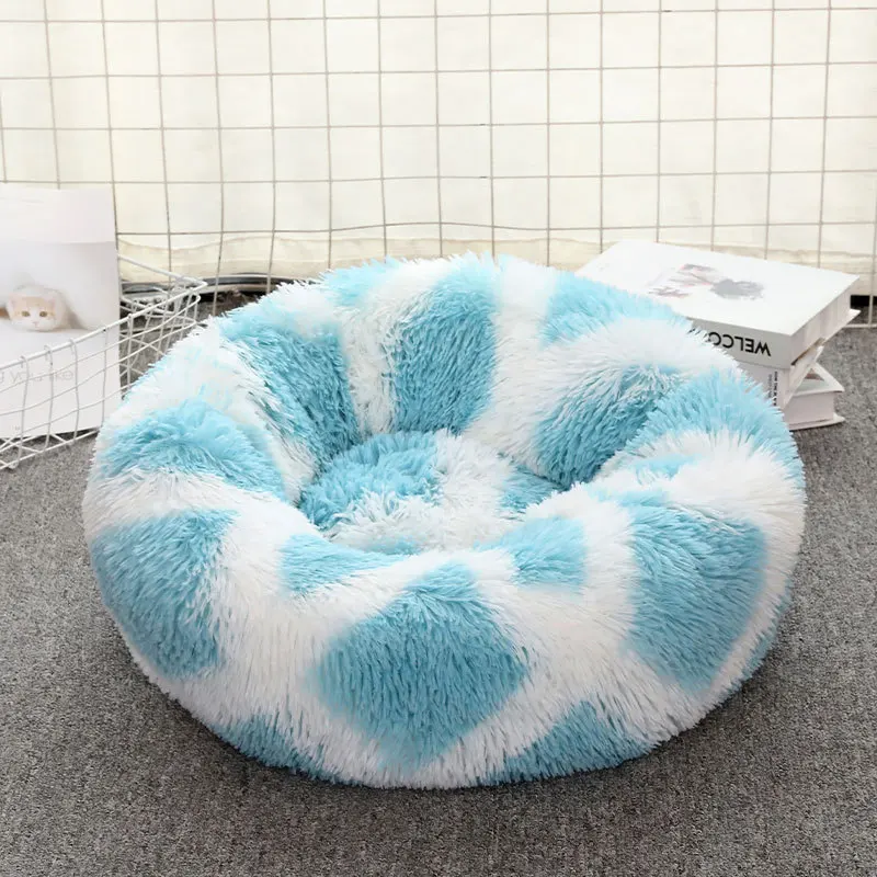 Wholesale Fashion Dog Donut Bed Luxury Design Fluffy Soft Cat Bed Orthopedics Small Dog Bed
