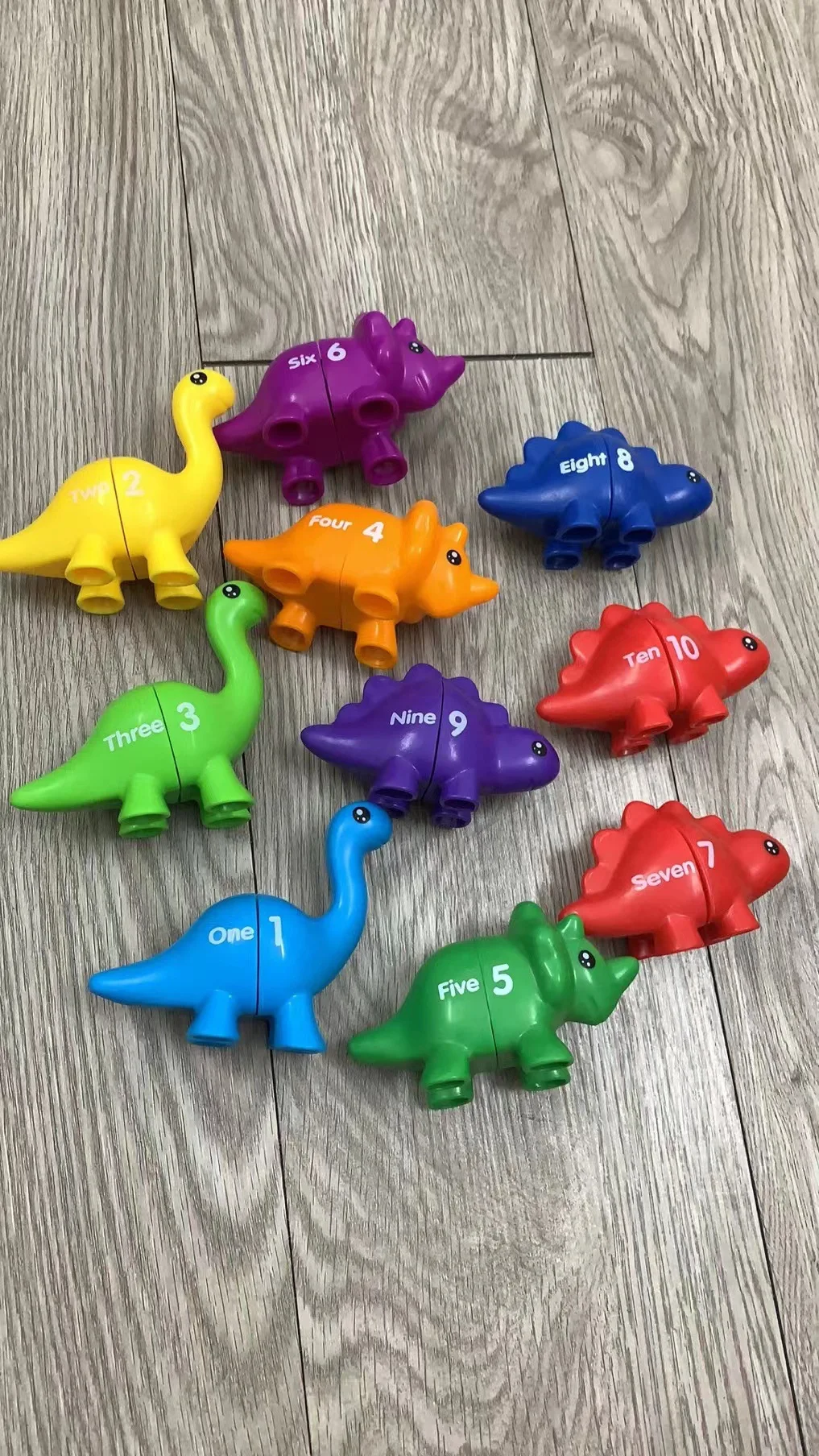 Counting Dinosaur Toys Matching Double Sided Dino Game Montessori Color Cognitive Match Fine Motor Development Toy