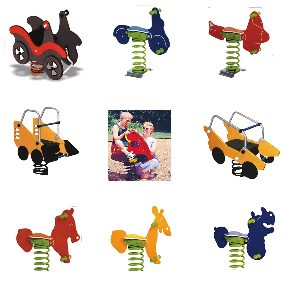 Lovely outdoor horse rocking kindergarten amusement facilities children can choose from a variety of horse rocking shapes