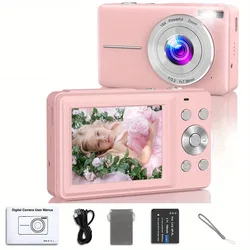 DC403 FHD 1080P Digital Camera for Kids Video Cameras with 32GB SD Card 16X Digital Zoom 48MP 2.4 Inch LCD Video Blog Camera