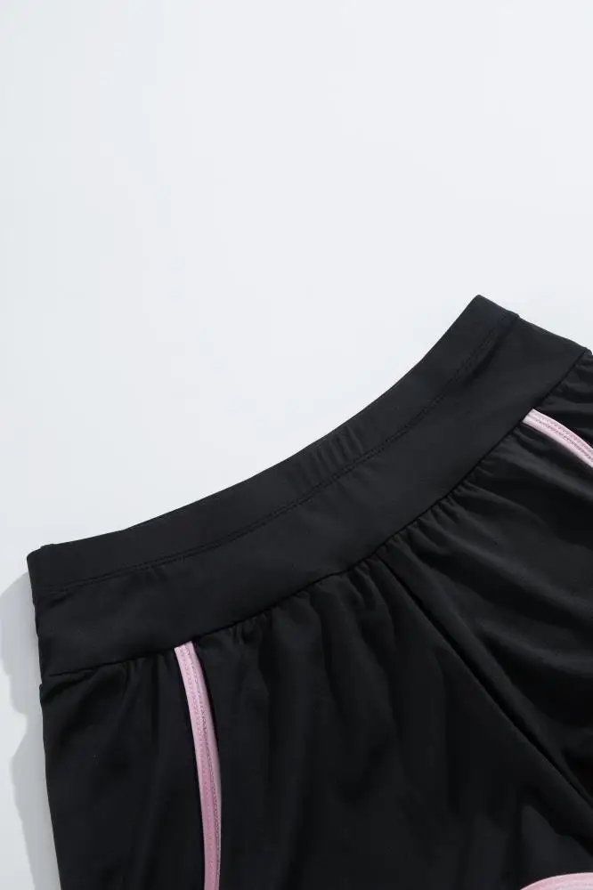 Manufacturer Wholesale Solid Color Contrasting Split Swimsuit for Youth and Girls for Children and adult