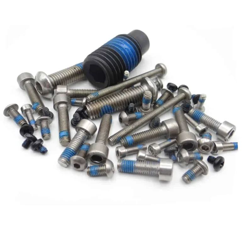 Steel countersunk flat/pan head threadlock screws bolt anti-loosening blue nylon patch locking thread nylok screw