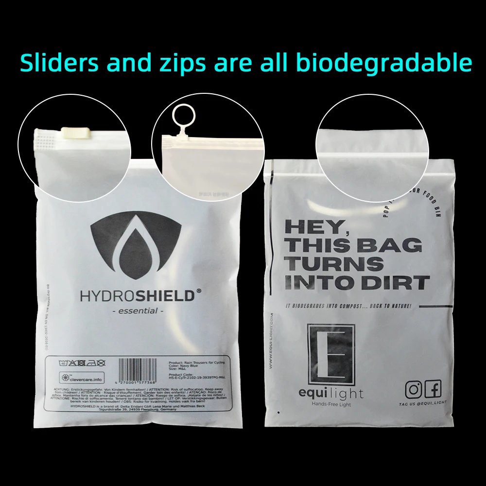 I Am Not Plastic Poly Zipper Bag Biodegradable Zip Bag 100% Pbat Or Pbat/Starch Bags