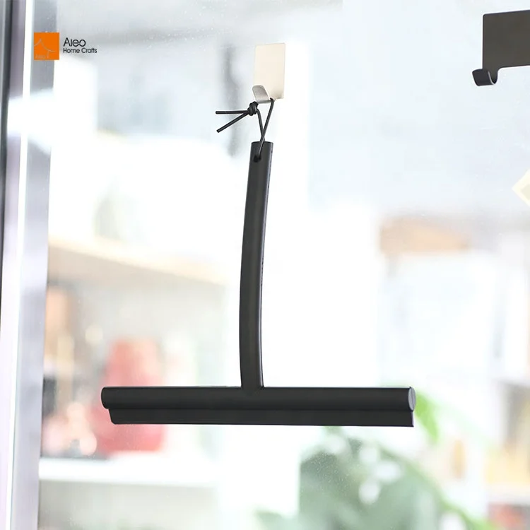 Multi-Color Short Handle Cleaning Brush Car and Shower Room Window Glass Cleaner with Squeegee Wiper Silicone Rubber Material