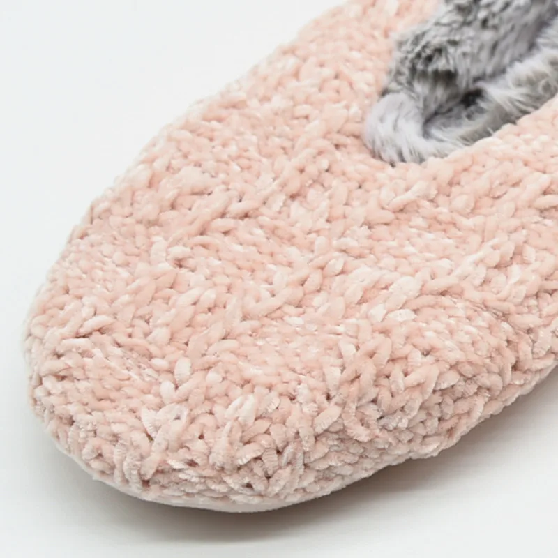 Solid high quality slipper socks warm chenille with fur bedroom home socks for lady