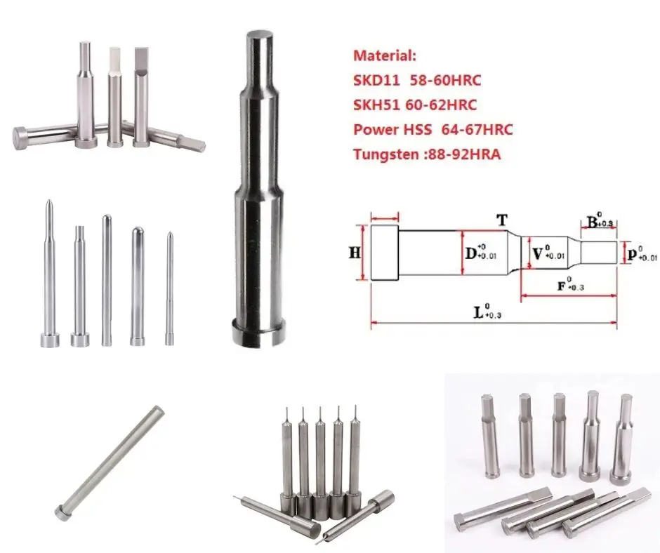 custom with high precision hss din9861 carbide center roll pin punch and die parts