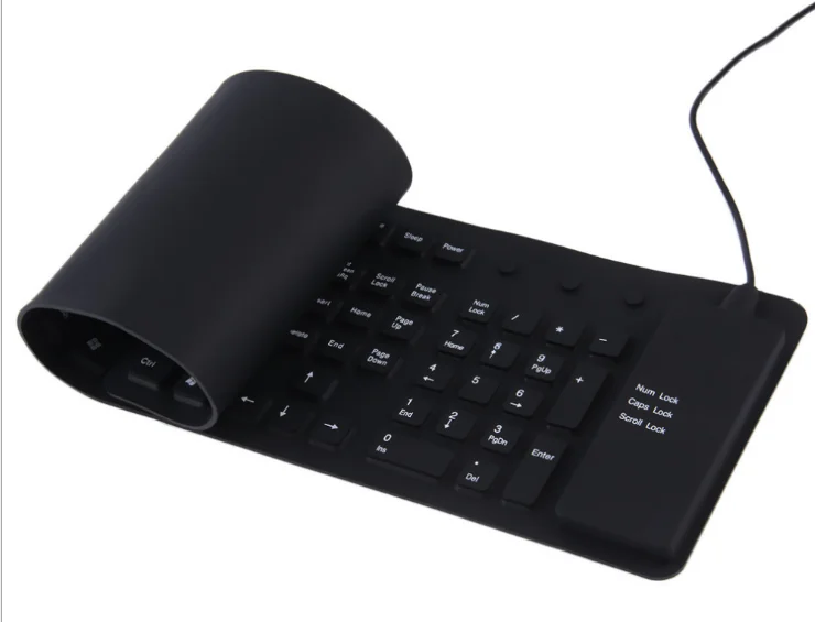 Glow In The Dark Custom Waterproof Silicone Soft Gasket Keyboard Silicone FoldableBluetooth keyboard