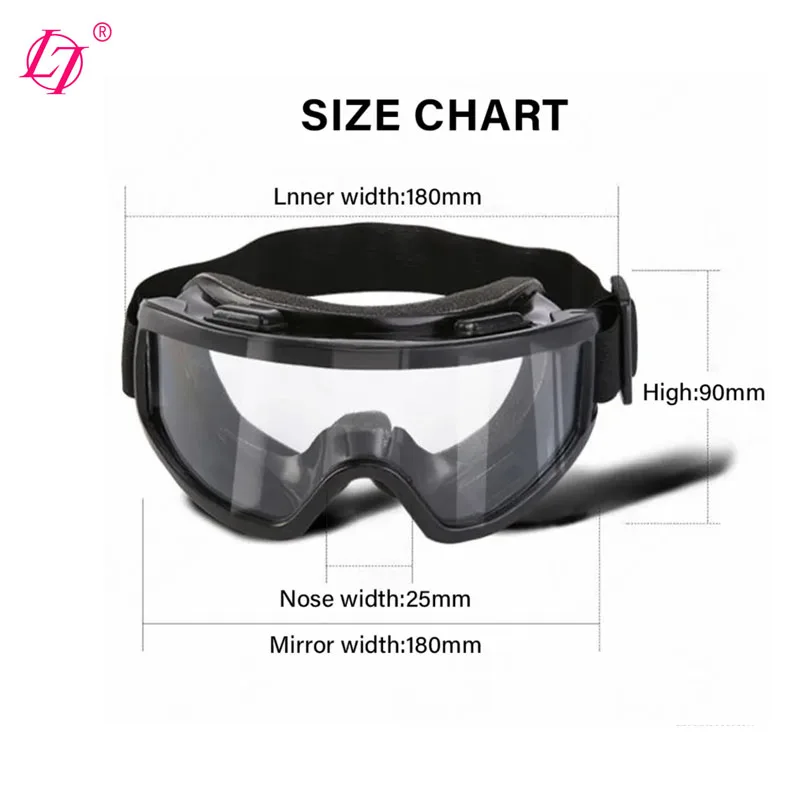 Safety rubber transparent anti dust eyes protection dust proof off road motorcycle goggle eyeglasses
