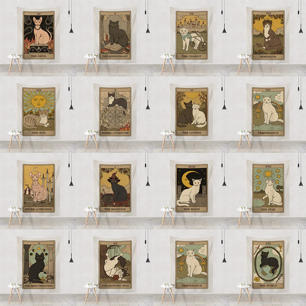 Custom Tapestry French Blankets Flower Tarot Dark Printing Chain Peach Skin Party Blankets Decoration Home Wall For Child