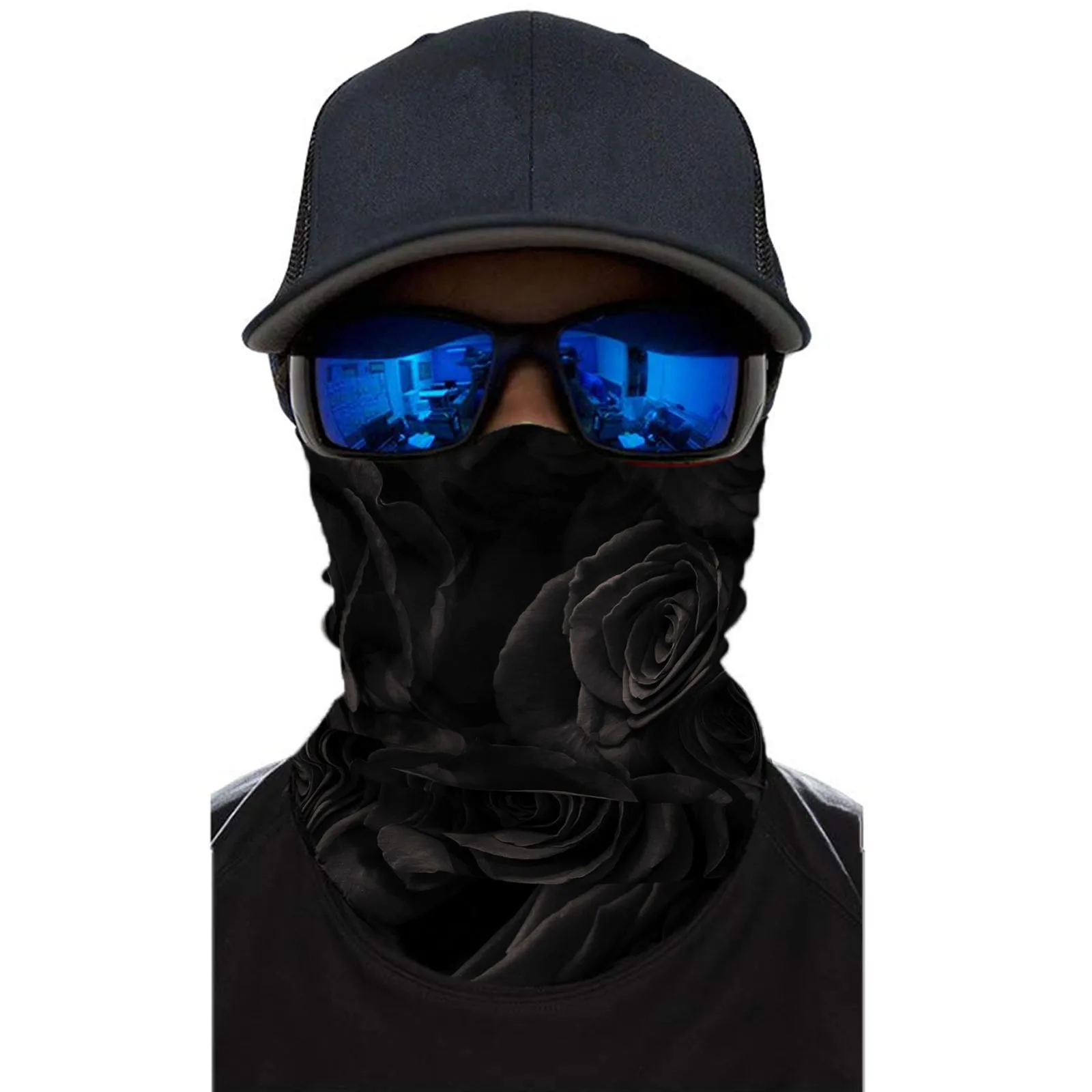 
Customized seamless outdoor face scarf black custom bandana tube face cover neck gaiter cover buffs 