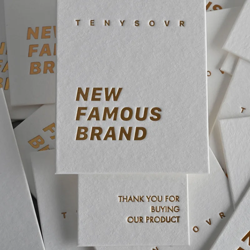 Factory Custom White Jeans Swing Tag Free Design Logo Paper Labels t Shirt for Clothes