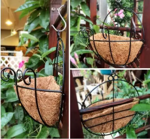 
Wrought Iron garden hanging basket planter 