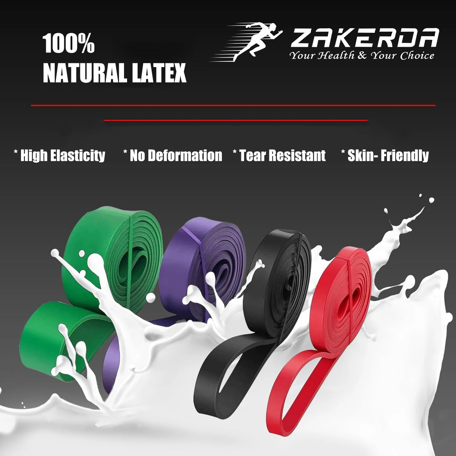 Custom Natural Latex Pull-Up Assist Band Fitness Strength Training Black Power Exercise Workout Stretch Resistance Exercise Band