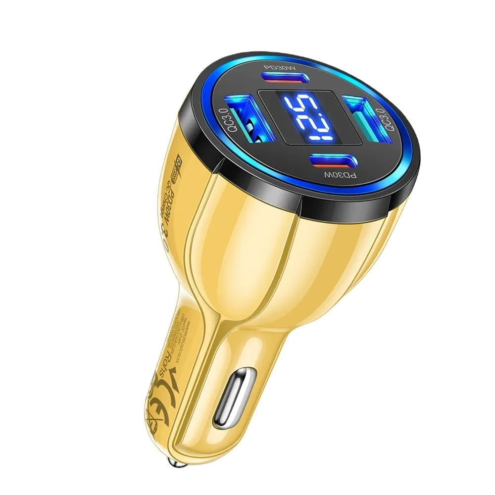 USB Car Charger PD Fast Charge Digital Display Car Phone Charger Adapter For Phone Xiaomi Samsung Multiport Charger In Car