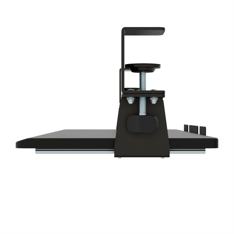 AUKI Black Key Board Clamp Tray Quick Release Keyboard Tray Under Desk Clamp Keyboard Tray