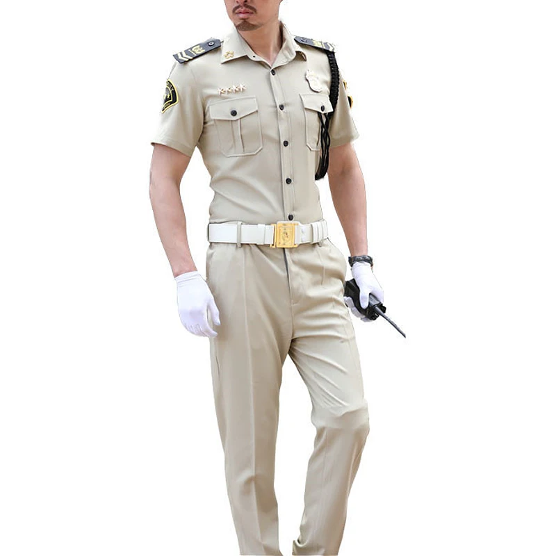 
High Quality Wholesale Slim Fit Short Sleeve Stiff Unisex Uniform Security Guard for Sale 