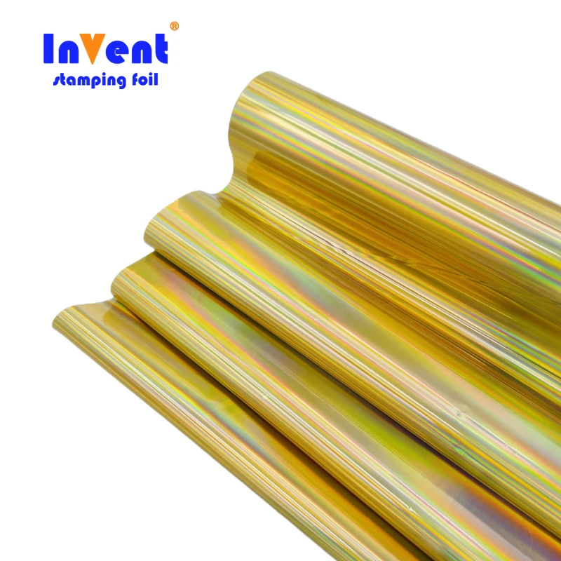 Factory Wholesale for plastic Gold silver Heat Transfer film vinyl Holographic foil stamping Hot
