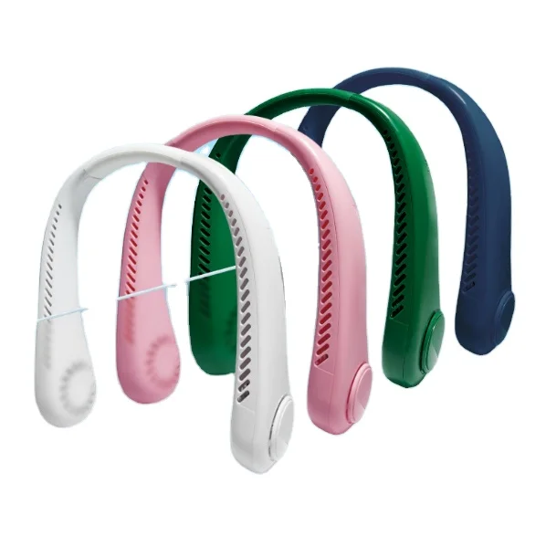 Cheap Price Bladeless Neck Fan Portable Rechargeable Hanging Mini Adjustable Wearable Cooling Fan