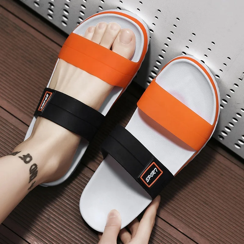 Wholesale men summer plush sandal EVA casual indoor outdoor slides slippers beach sporty slippers for mans