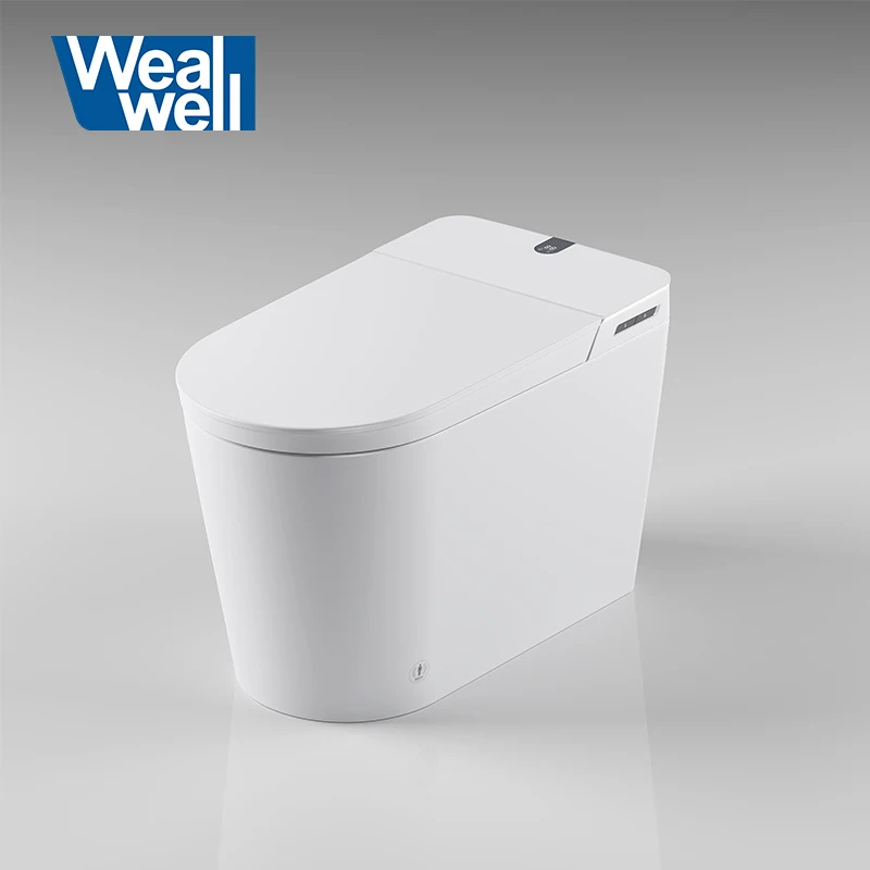 Fashion Design Floor Mounted Ceramic Foot Sensor Siphonic Flush Automatic Bidet One Piece Smart Toilet