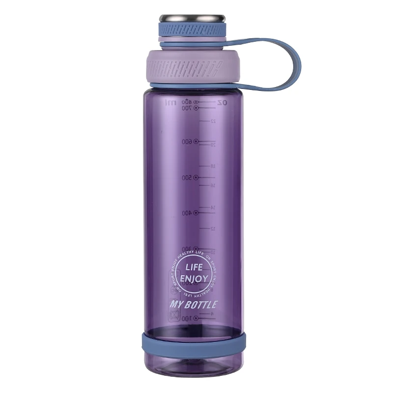 2024 Wholesale Custom Logo Gym Sports Office Frosted Plastic Coffee Cup Water Bottle with Leak Proofreminder and Graduated