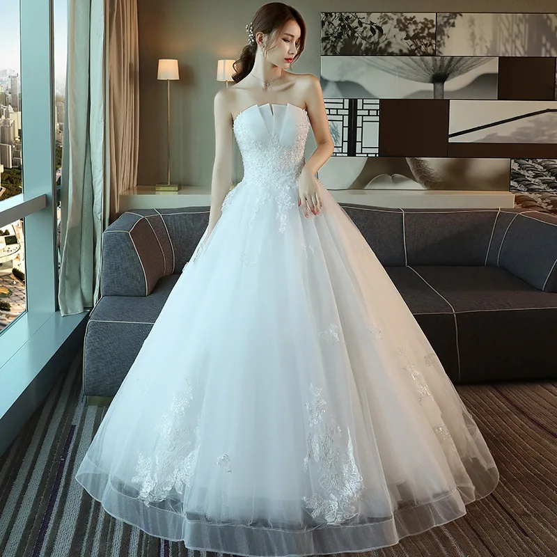 
China White Women Party Luxury Short Simple Bride Lace Wedding Dresses Bridal Gowns 
