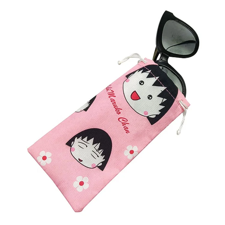 Factory custom Sunglasses Pouches Microfiber Drawstring Bags Fashion Portable Glasses Bag With Logo