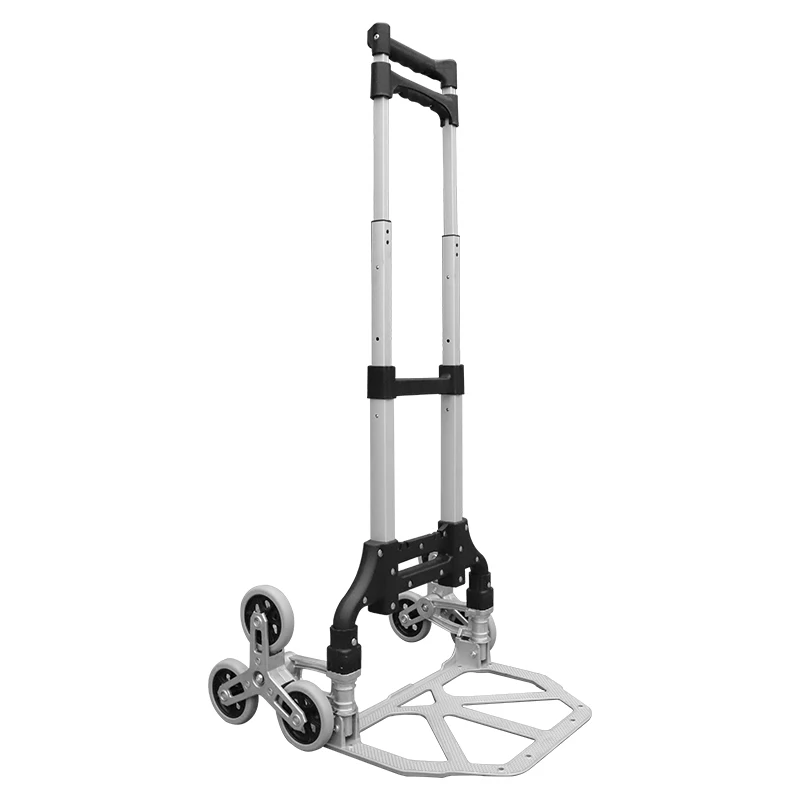 Lightweight 6 Crystal Wheels Portable Hand Truck With 2 Ropes 16 Bearings 154lbs On Ground All Terrain Stair Climbing Cart