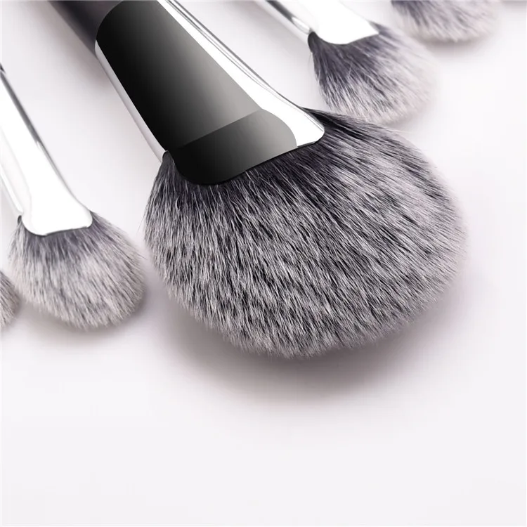 
New Arrival Own Brand Luxury Custom Unique Fluffy Black Makeup Brushes 2019 Set 10 Pcs Synthetic High-End Wholesale 