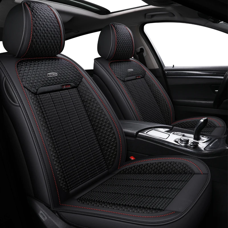 9 pieces 11 Designed Pu Leather Car Seat Covers Cover With Metal