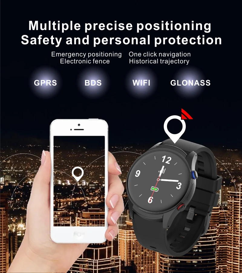 NL08S GPS Smartwatch for elderly with SOS GPRS BDS Voice Button 4G SIM Card Electric Fence Anti-fall Personal Protection Elderly
