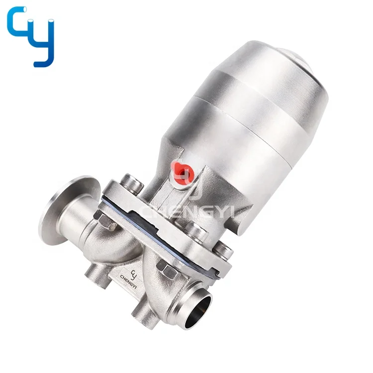 Special designed Sanitary stainless steel pneumatic diaphragm valve with weld end and clamp end