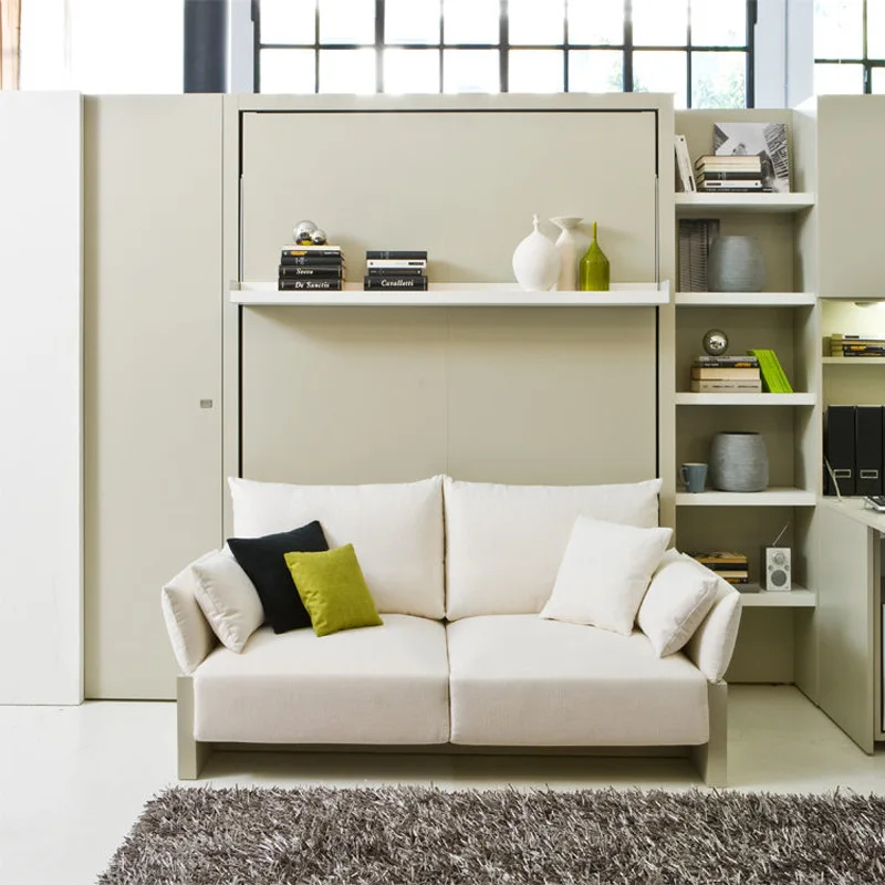 Topcent Manual Folding Hidden Wall Bed Mechanism With Bookshelf Auto Legs Sofa Space Saving Vertical Murphy Bed Mechanism