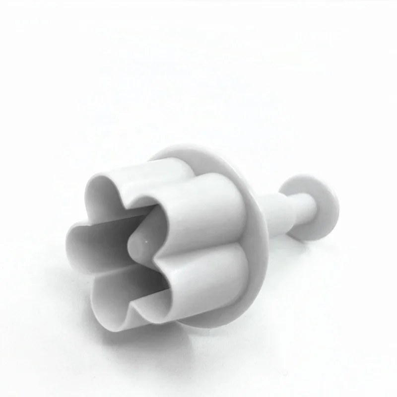 DIY Popular 3pcs Little Flower Shape Plastic Plunger Fondant Cutter Set Cake Decorating Tools