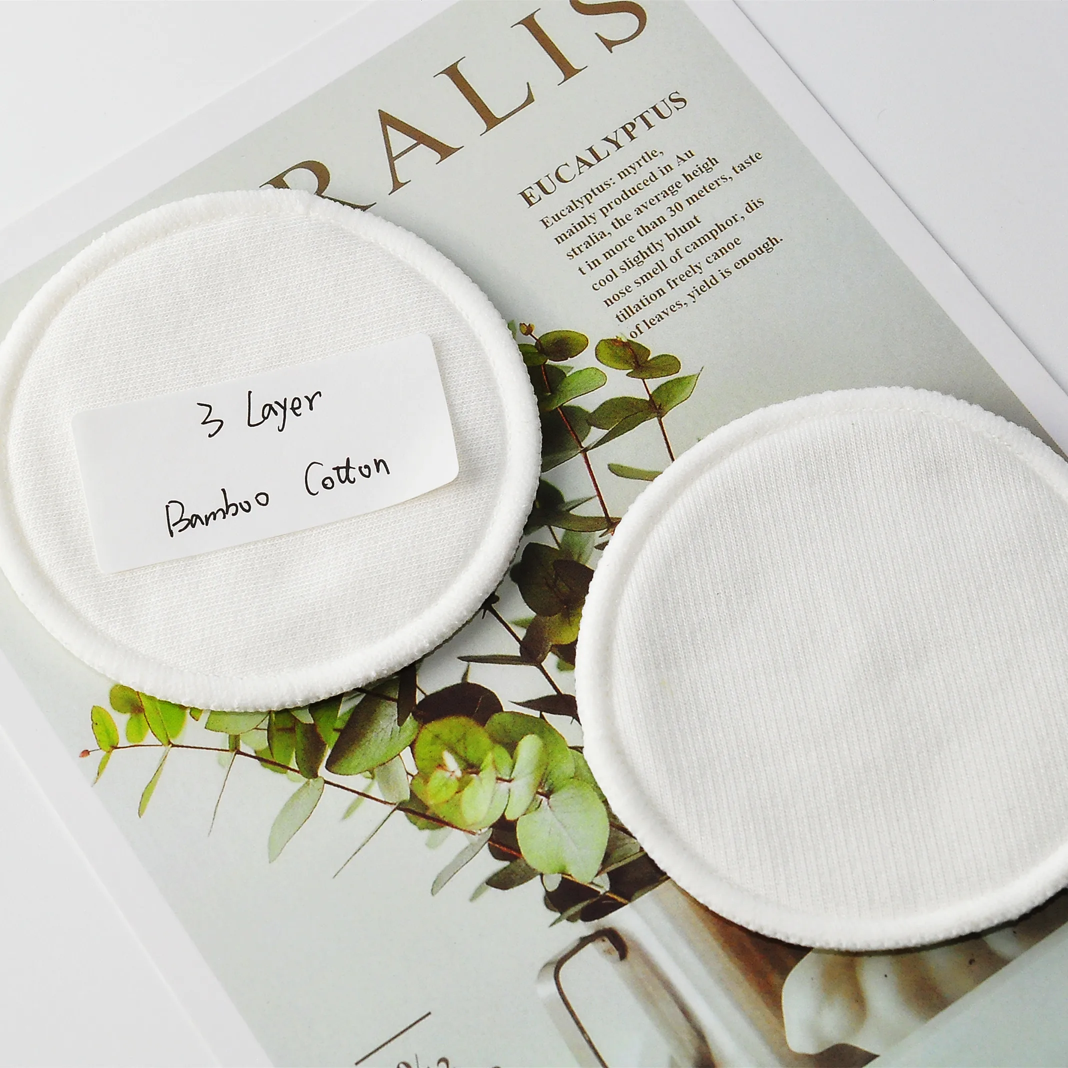 Reusable Washable 3 Layer Thicken Round 100 Organic Bamboo Cotton Pads For All Skin Types