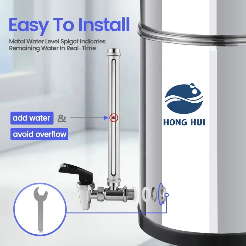 HONG HUI LT-2.25B NSF Certificate Water Filter System Gravity Fed Water Filtration System Remove Fluoride, Chlorine, Bacteria,