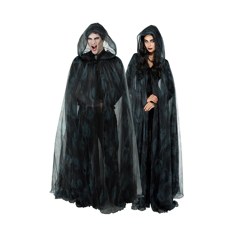 
Black Hooded Cape Adult Halloween Costume Party Cosplay Cape 