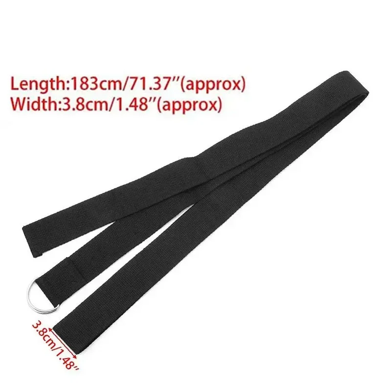 1Pc Yoga Strap For Yoga Pilates Ballet Dance With Adjustable D-Ring Buckle Cotton Yoga Belt For Fitness Daily Stretching