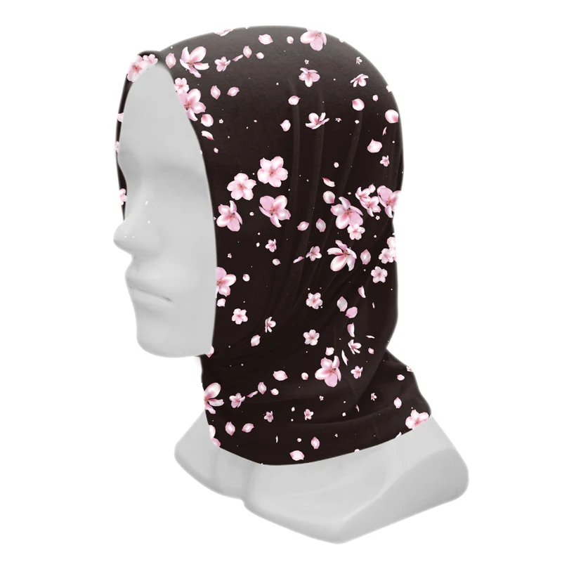 Multifunctional Peach Blossom Printed Bandana Outdoors Head Tube Seamless Face Bandana Neck Gaiter