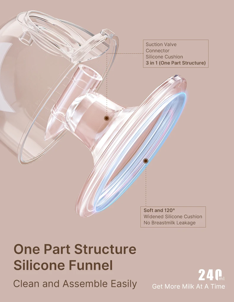 DOOPSER DPS-8010/8012 Wearable Breast Pump Accessories Flange Diaphragm Milk Collector Duckbill Valve Accessories