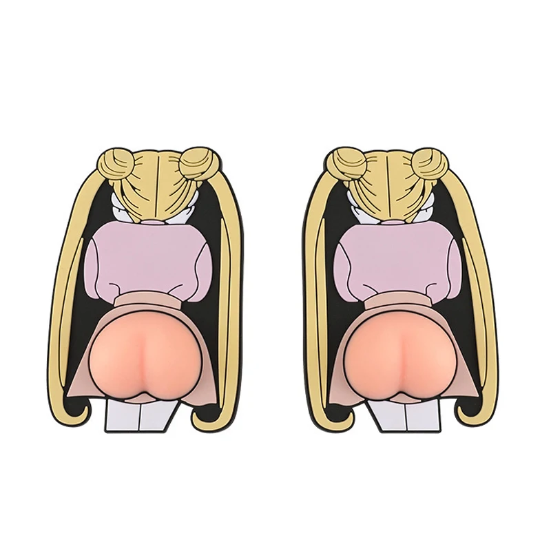 Decompression Toys 3D Dynamic Cartoon Butt Car Door Protector Silicone Cushion PP Car Stickers Pvc Butt Anti-collision Stickers