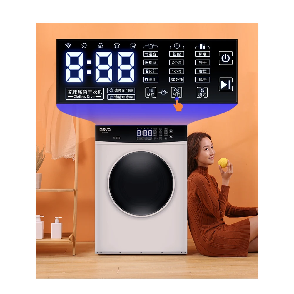 10kg Electric Tumble Dryer Laundry Top Load Silver Tumble Dryer Laundry Dryer for Clothes