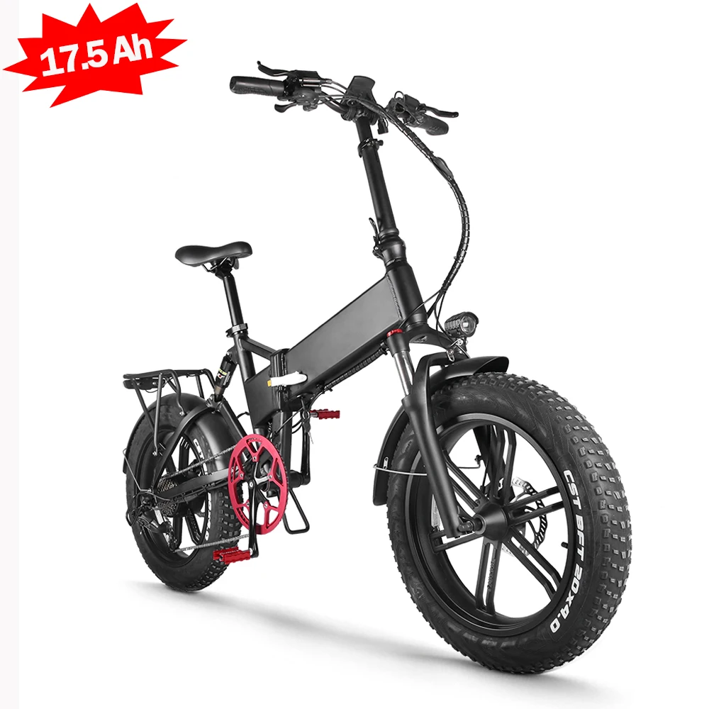  Электрический цикл Складная Байк способный преодолевать Броды 48V 750W Интегрированный задний мотор для центрального движения литиевая батарея 17.5ah 20-дюймовый электрический велосипед с Crusier режим