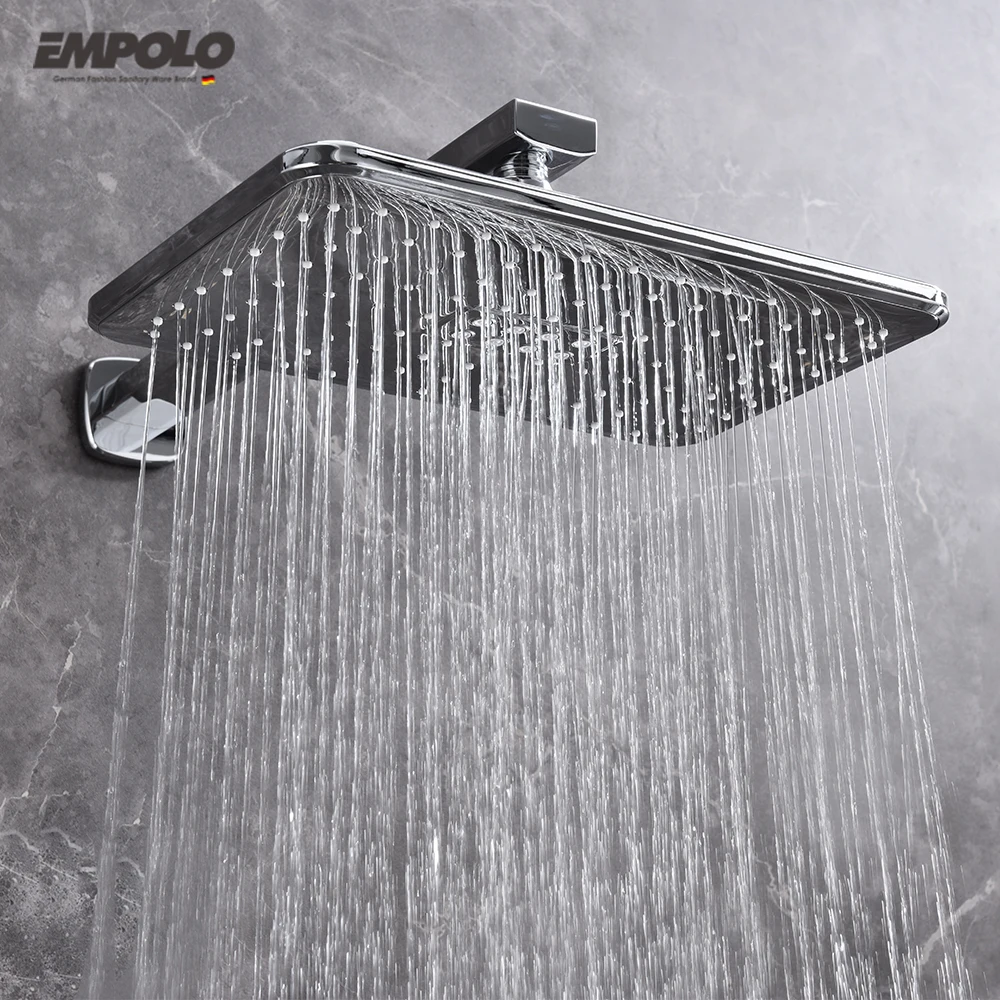 Luxury In-Wall Mounted Bathroom Shower Mixer Concealed Piano Button Thermostatic Bathroom Shower Set